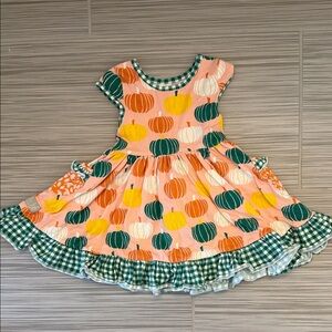 Eleanor Rose Pumpkin and Checkered Dress